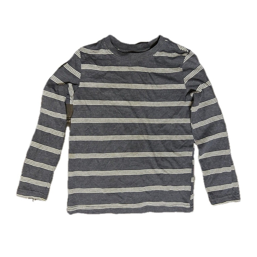 Jumping beans Essential Tee Long Sleeve Navy/White Striped. Kid's Size 7.